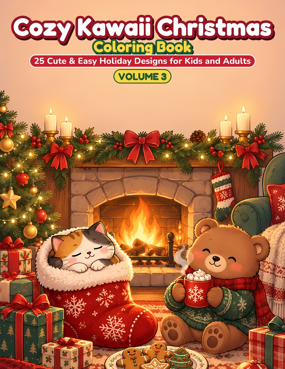 Cozy Kawaii Christmas Coloring Book — Vol. 3